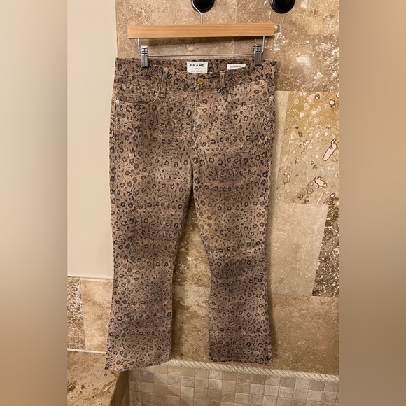 Frame Denim jeans Snake Print Le Crop High Waist mini boot EUC Size 29 - Picture 6 of 10